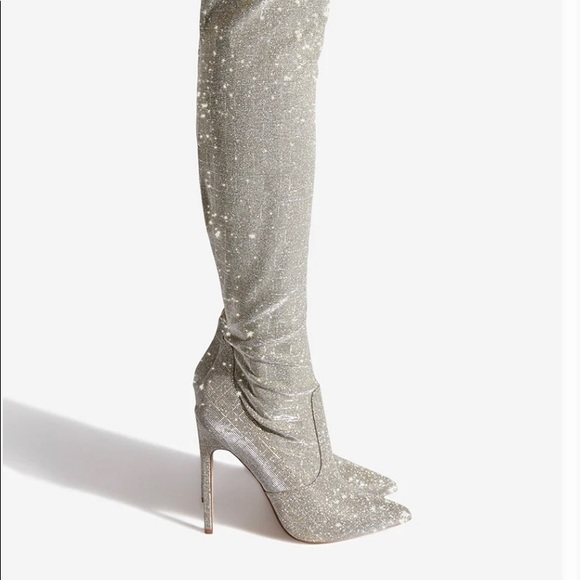 Gold Stiletto Heeled boot - Picture 2 of 7